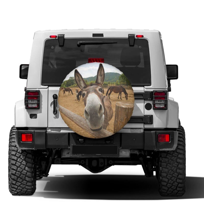 Foruidea Funny Donkey Spare Tire Cover Dust-Proof Wheel Tire Cover Fit Trailer, RV, SUV and Many Vehicle (14, 15, 16, 17 Inch) - Image 4